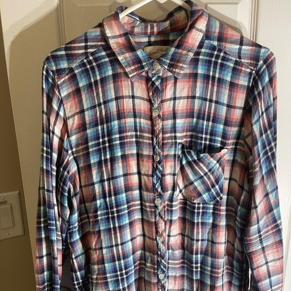 Universal Thread XL pink/Blue/Black Flannel Shirt Lounging Layer Cowgirl - Picture 1 of 8